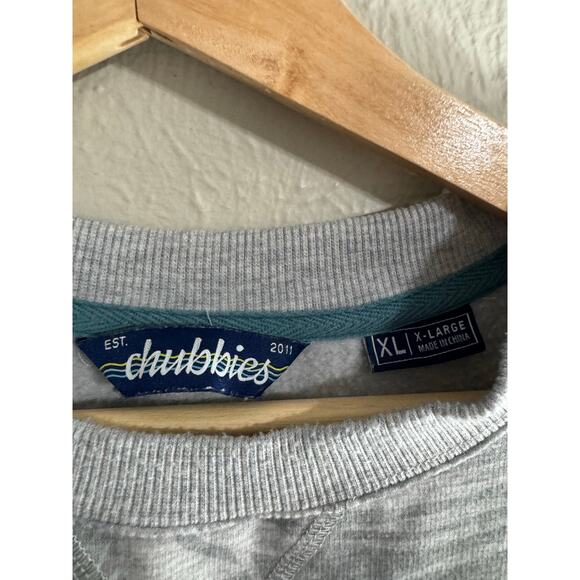 Chubbies Unbeleafable Gray Neutral Tropical Leaves Sweatshirt Size XL - Picture 4 of 6